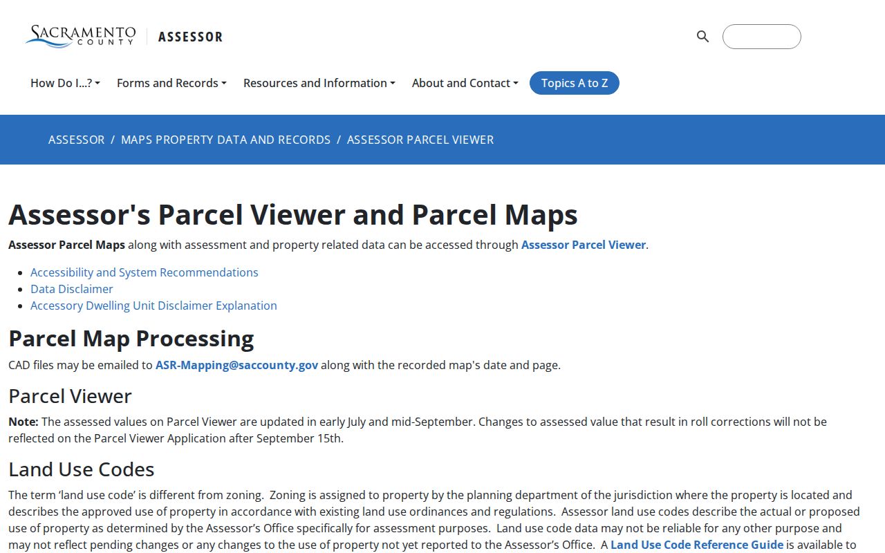 Rancho Cordova people search using the Sacramento County parcel viewer