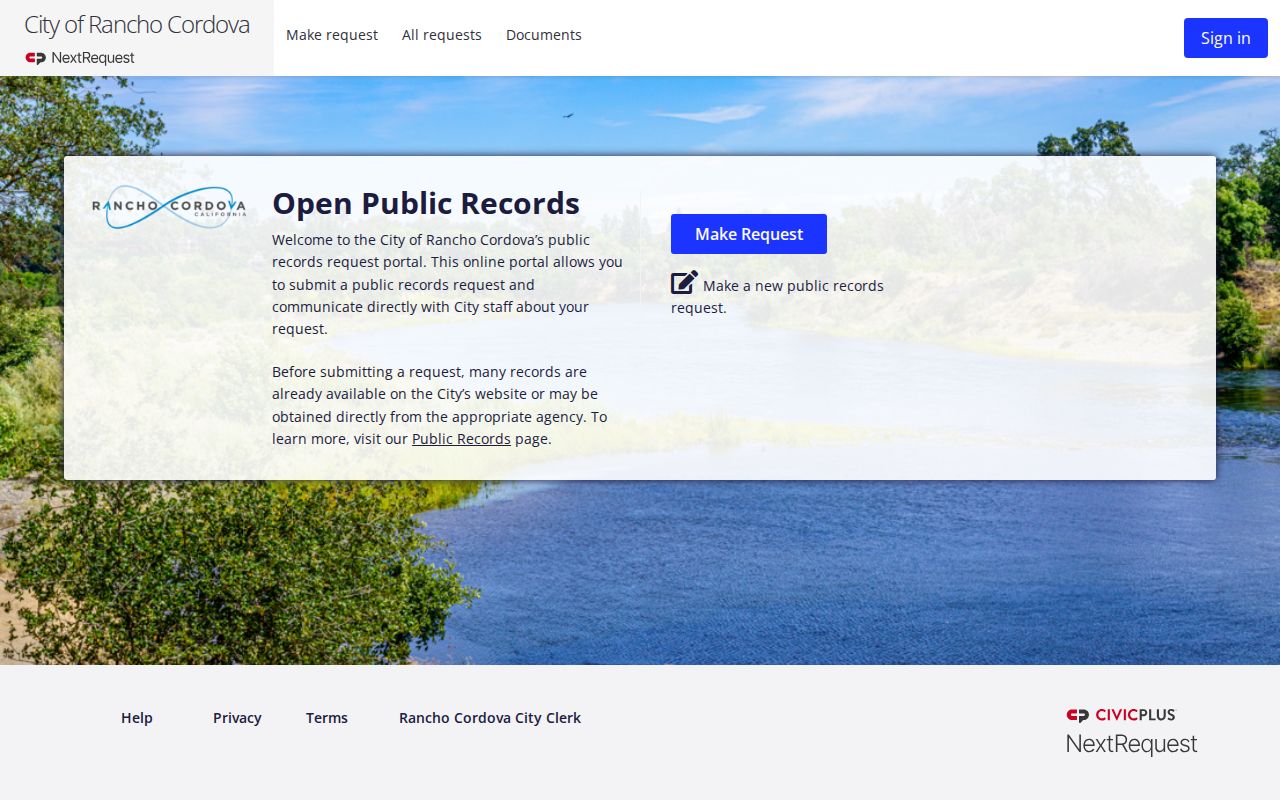 Rancho Cordova people search records request portal