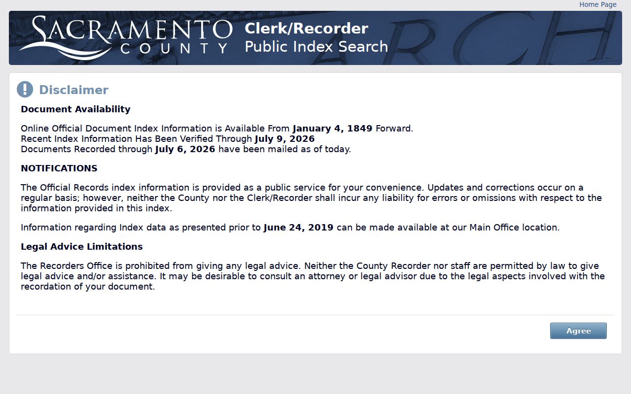 Rancho Cordova people search through the Sacramento County recorder index