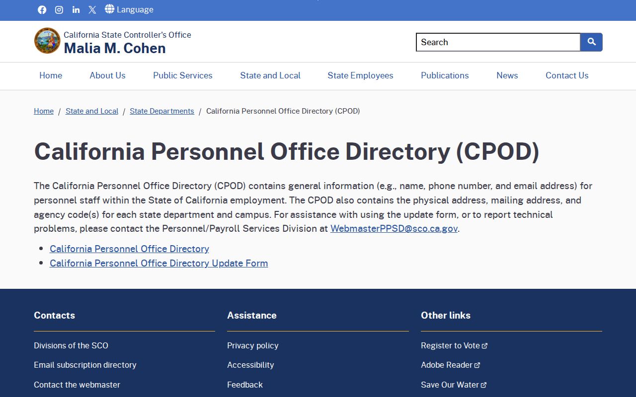 Rancho Cordova people directories source for California personnel offices