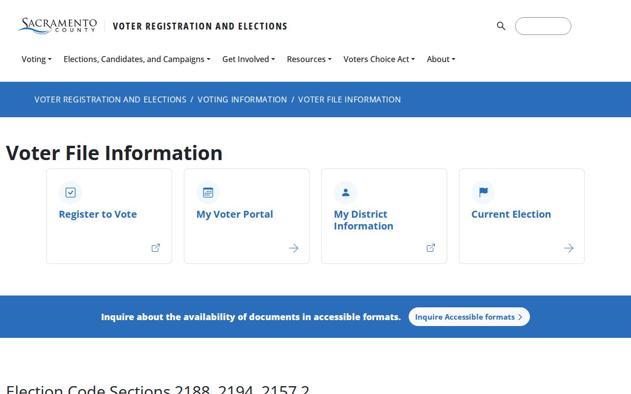 Rancho Cordova voter registration records county voter file access rules